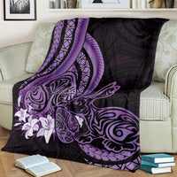 Purple Polynesia Easter Day Blanket Eggs With Bunny Polynesian Pattern LT14 - Polynesian Pride