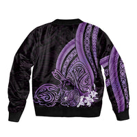 Purple Polynesia Easter Day Bomber Jacket Eggs With Bunny Polynesian Pattern LT14 - Polynesian Pride
