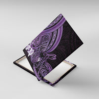 Purple Polynesia Easter Day Canvas Wall Art Eggs With Bunny Polynesian Pattern LT14 With Frame Purple - Polynesian Pride