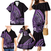 Purple Polynesia Easter Day Family Matching Mermaid Dress and Hawaiian Shirt Eggs With Bunny Polynesian Pattern LT14 - Polynesian Pride