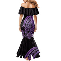 Purple Polynesia Easter Day Family Matching Mermaid Dress and Hawaiian Shirt Eggs With Bunny Polynesian Pattern LT14 - Polynesian Pride
