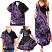 Purple Polynesia Easter Day Family Matching Summer Maxi Dress and Hawaiian Shirt Eggs With Bunny Polynesian Pattern LT14 - Polynesian Pride