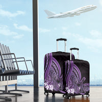 Purple Polynesia Easter Day Luggage Cover Eggs With Bunny Polynesian Pattern