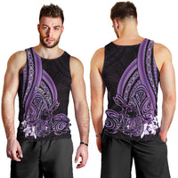 Purple Polynesia Easter Day Men Tank Top Eggs With Bunny Polynesian Pattern LT14 - Polynesian Pride