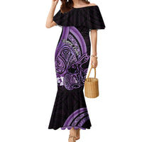 Purple Polynesia Easter Day Mermaid Dress Eggs With Bunny Polynesian Pattern LT14 Women Purple - Polynesian Pride