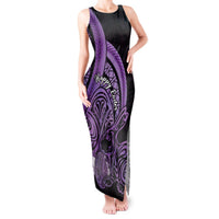 Purple Polynesia Easter Day Tank Maxi Dress Eggs With Bunny Polynesian Pattern LT14 Women Purple - Polynesian Pride