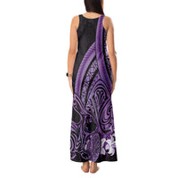 Purple Polynesia Easter Day Tank Maxi Dress Eggs With Bunny Polynesian Pattern LT14 - Polynesian Pride