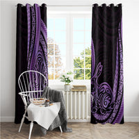 Purple Polynesia Easter Day Window Curtain Eggs With Bunny Polynesian Pattern LT14 - Polynesian Pride
