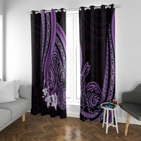 Purple Polynesia Easter Day Window Curtain Eggs With Bunny Polynesian Pattern LT14 With Grommets Purple - Polynesian Pride
