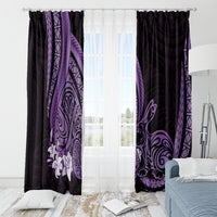 Purple Polynesia Easter Day Window Curtain Eggs With Bunny Polynesian Pattern LT14 - Polynesian Pride