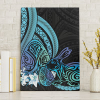 Turquoise Polynesia Easter Day Canvas Wall Art Eggs With Bunny Polynesian Pattern LT14 Without Frame Turquoise - Polynesian Pride