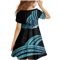 Turquoise Polynesia Easter Day Family Matching Mermaid Dress and Hawaiian Shirt Eggs With Bunny Polynesian Pattern LT14 - Polynesian Pride