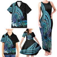 Turquoise Polynesia Easter Day Family Matching Tank Maxi Dress and Hawaiian Shirt Eggs With Bunny Polynesian Pattern LT14 - Polynesian Pride