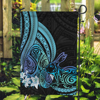 Turquoise Polynesia Easter Day Garden Flag Eggs With Bunny Polynesian Pattern LT14 Garden Flag Turquoise - Polynesian Pride