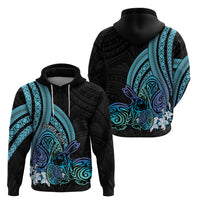 Turquoise Polynesia Easter Day Hoodie Eggs With Bunny Polynesian Pattern LT14 - Polynesian Pride