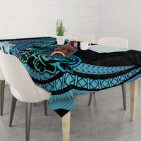 Turquoise Polynesia Easter Day Tablecloth Eggs With Bunny Polynesian Pattern LT14 - Polynesian Pride