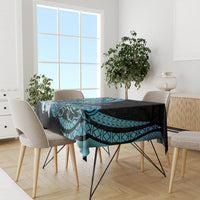 Turquoise Polynesia Easter Day Tablecloth Eggs With Bunny Polynesian Pattern LT14 - Polynesian Pride