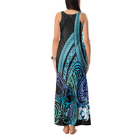 Turquoise Polynesia Easter Day Tank Maxi Dress Eggs With Bunny Polynesian Pattern LT14 - Polynesian Pride