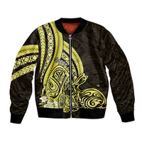 Yellow Polynesia Easter Day Bomber Jacket Eggs With Bunny Polynesian Pattern LT14 Unisex Yellow - Polynesian Pride