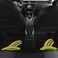 Yellow Polynesia Easter Day Car Mats Eggs With Bunny Polynesian Pattern LT14 Set 2pcs - Back Yellow - Polynesian Pride