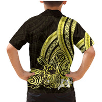 Yellow Polynesia Easter Day Family Matching Mermaid Dress and Hawaiian Shirt Eggs With Bunny Polynesian Pattern LT14 - Polynesian Pride