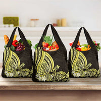Yellow Polynesia Easter Day Grocery Bag Eggs With Bunny Polynesian Pattern LT14 3-pack One Size Yellow - Polynesian Pride