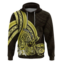Yellow Polynesia Easter Day Hoodie Eggs With Bunny Polynesian Pattern LT14 Pullover Hoodie Yellow - Polynesian Pride