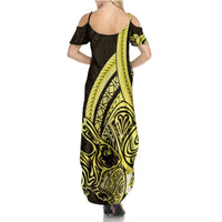 Yellow Polynesia Easter Day Summer Maxi Dress Eggs With Bunny Polynesian Pattern LT14 - Polynesian Pride