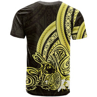 Yellow Polynesia Easter Day T Shirt Eggs With Bunny Polynesian Pattern