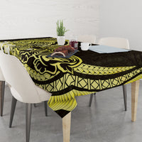 Yellow Polynesia Easter Day Tablecloth Eggs With Bunny Polynesian Pattern LT14 - Polynesian Pride