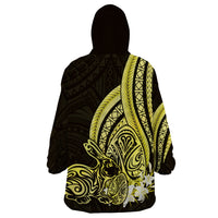 Yellow Polynesia Easter Day Wearable Blanket Hoodie Eggs With Bunny Polynesian Pattern LT14 - Polynesian Pride