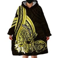 Yellow Polynesia Easter Day Wearable Blanket Hoodie Eggs With Bunny Polynesian Pattern LT14 - Polynesian Pride