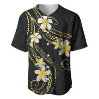 Polynesia Tattoo With Plumeria Baseball Jersey Elegant Vibes LT14 Black - Polynesian Pride