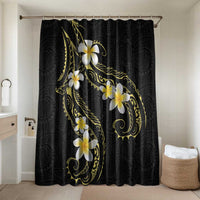 Polynesia Tattoo With Plumeria Bathroom Set Elegant Vibes LT14 Shower Curtain Only Black - Polynesian Pride