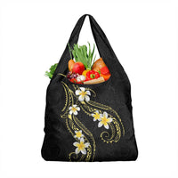 Polynesia Tattoo With Plumeria Grocery Bag Elegant Vibes LT14 1-pack One Size Black - Polynesian Pride