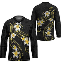 Polynesia Tattoo With Plumeria Hockey Jersey Elegant Vibes LT14 - Polynesian Pride
