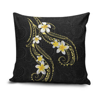 Polynesia Tattoo With Plumeria Pillow Cover Elegant Vibes LT14 Black - Polynesian Pride