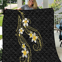 Polynesia Tattoo With Plumeria Quilt Elegant Vibes LT14 Black - Polynesian Pride