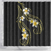 Polynesia Tattoo With Plumeria Shower Curtain Elegant Vibes LT14 - Polynesian Pride