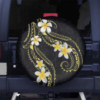 Polynesia Tattoo With Plumeria Spare Tire Cover Elegant Vibes LT14 No hole Black - Polynesian Pride