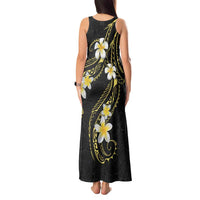 Polynesia Tattoo With Plumeria Tank Maxi Dress Elegant Vibes LT14 - Polynesian Pride