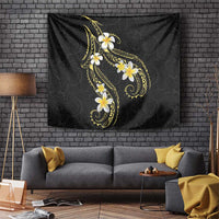 Polynesia Tattoo With Plumeria Tapestry Elegant Vibes LT14 Black - Polynesian Pride