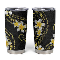Polynesia Tattoo With Plumeria Tumbler Cup Elegant Vibes LT14 Black - Polynesian Pride