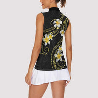 Polynesia Tattoo With Plumeria Women Sleeveless Polo Shirt Elegant Vibes LT14 - Polynesian Pride
