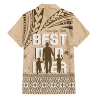 Tonga Father's Day Hawaiian Shirt Best Dad Ever Tongan Ngatu Pattern - Beige LT14 - Polynesian Pride