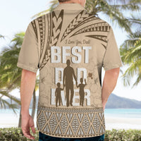Tonga Father's Day Hawaiian Shirt Best Dad Ever Tongan Ngatu Pattern - Beige LT14 - Polynesian Pride