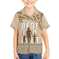 Tonga Father's Day Hawaiian Shirt Best Dad Ever Tongan Ngatu Pattern - Beige LT14 - Polynesian Pride
