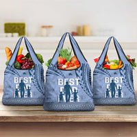 Tonga Father's Day Grocery Bag Best Dad Ever Tongan Ngatu Pattern - Blue LT14 3-pack One Size Blue - Polynesian Pride