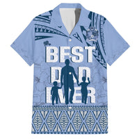 Tonga Father's Day Hawaiian Shirt Best Dad Ever Tongan Ngatu Pattern - Blue LT14 Blue - Polynesian Pride