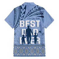 Tonga Father's Day Hawaiian Shirt Best Dad Ever Tongan Ngatu Pattern - Blue LT14 - Polynesian Pride